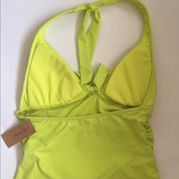 NWT Cremieux Tankini Halter Top in Vibrant Yellow Size S - Picture 2 of 4